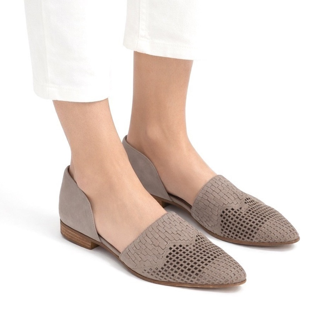 Vince Camuto Womens Gray Woven Leather DOrsay Pointed Toe Flats 11 Chic 94-09
